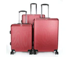 SWISS Luggage Suitcase Lightweight with TSA locker 4 wheels 360 degree rolling HardCase 20" 24" 28" 3 Pieces Suitcase Red
