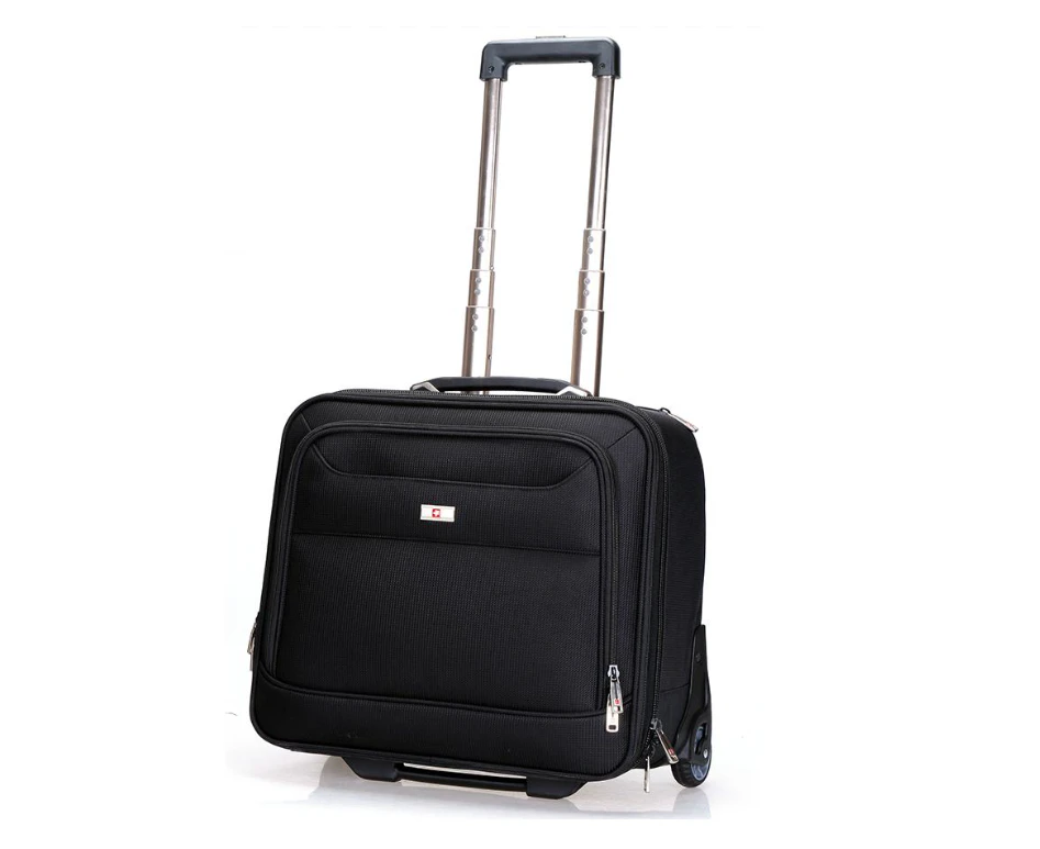 Swiss SoftCase Luggage Briefcase Suitcase 15.6″Laptop & Tablet Rolling Tote Black