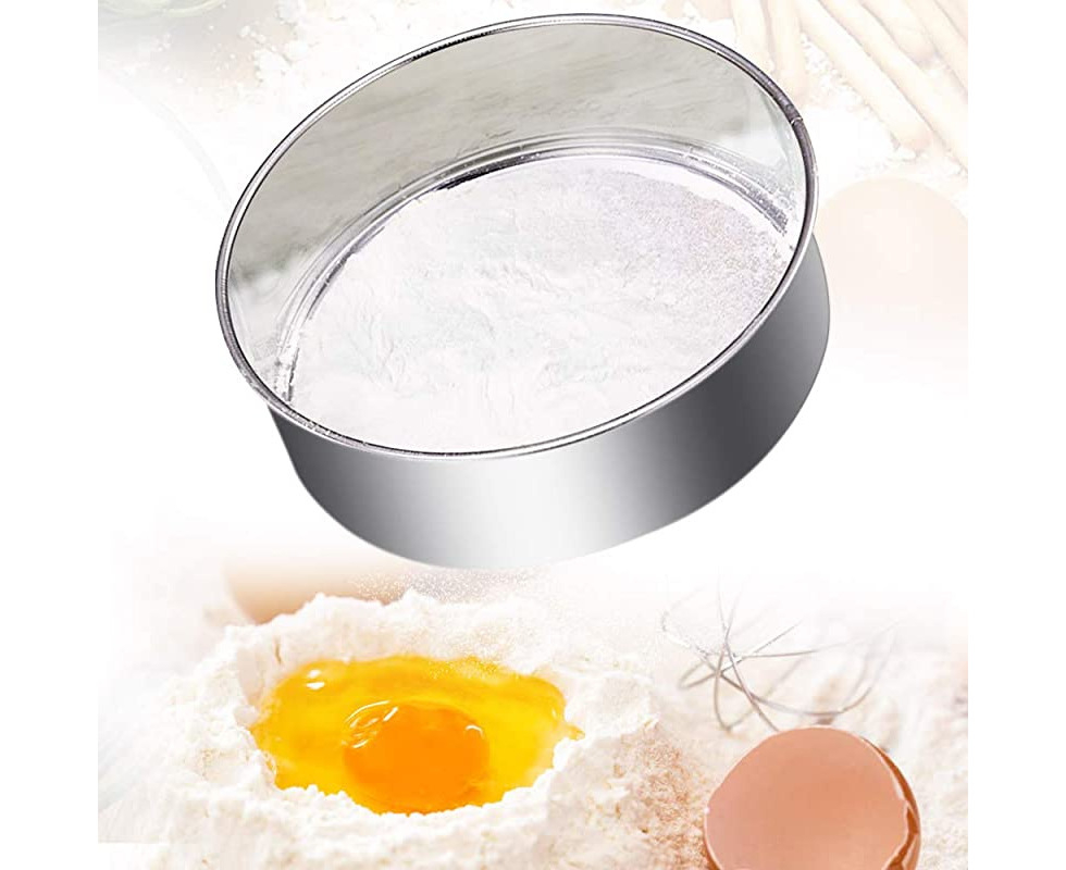 1 Pack LOVEER Stainless Steel Flour Sieve Cup Flour Sifter Sieve Filter Baking Sugar Icing Strainer Chocolate Powder Mesh Sifter Shaker 