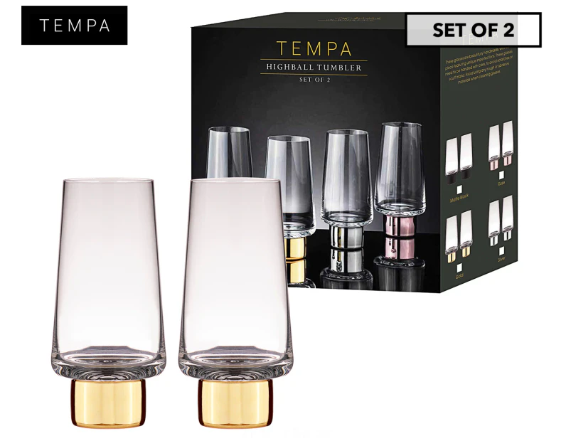 Set of 2 Tempa 350mL Aurora Highball Tumblers - Gold