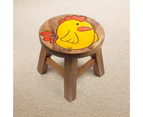 Children's Wooden Stool Chicken Themed Chair Toddlers Step sitting Stool.