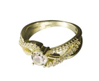 Women Fashion Rhinestone Inlaid Hollow Finger Ring Jewelry Proposal Wedding Gift-Rose Gold # 11