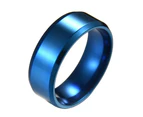 Fashion Simple Polish Titanium Steel Ring Couple Wedding Engagement Jewelry Gift-Multicolor Us7