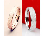 Men Women Wedding Band Ring Stainless Steel Matte Ring Jewelry Couple Gift-Rose Gold Size 5