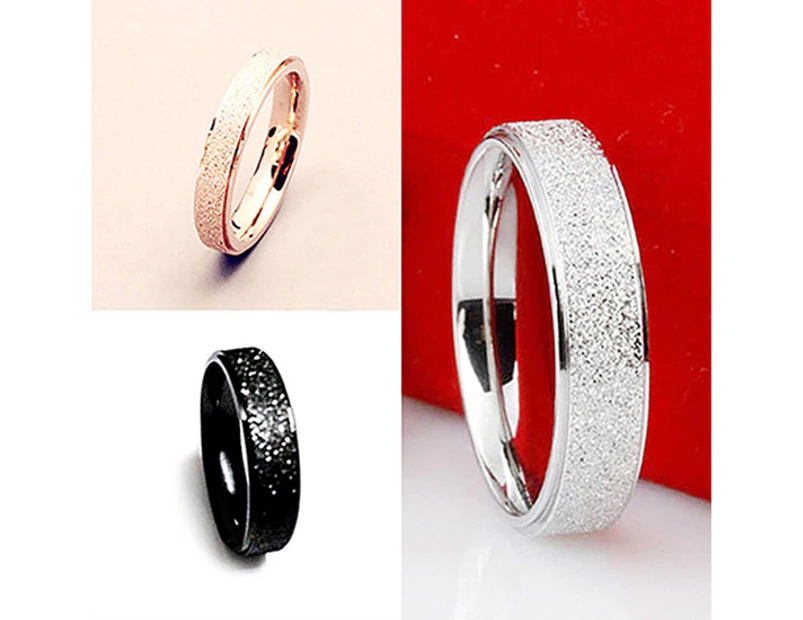 Men Women Wedding Band Ring Stainless Steel Matte Ring Jewelry Couple Gift-Silver Size 10