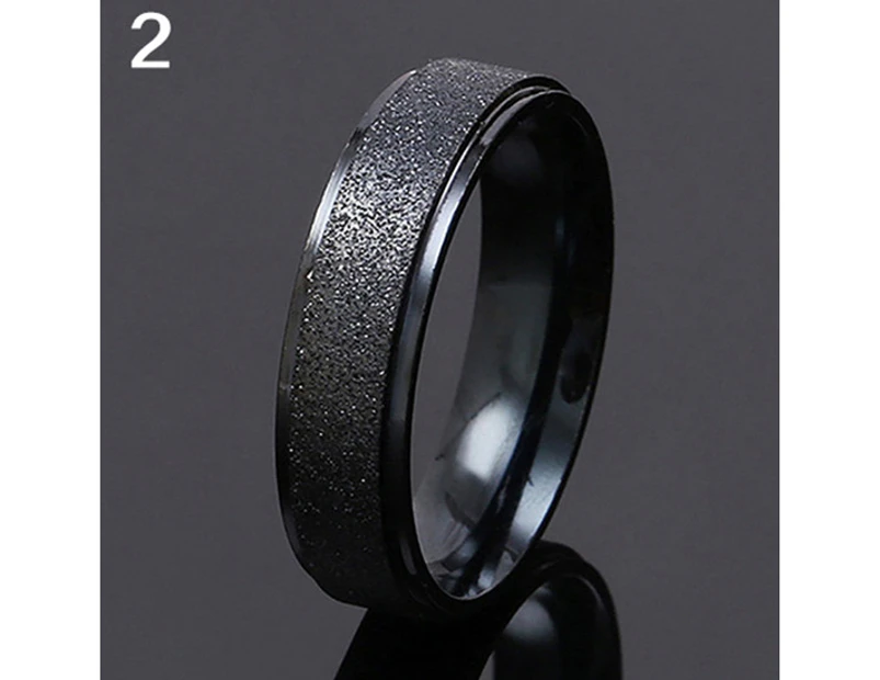 Men Women Wedding Band Ring Stainless Steel Matte Ring Jewelry Couple Gift-Black Size 7