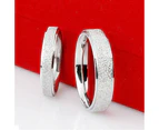 Men Women Wedding Band Ring Stainless Steel Matte Ring Jewelry Couple Gift-Silver Size 6