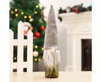 Christmas Wine Bottle Cover Gonk Gnomes Xmas Party Home Dinner Table Decors - Red