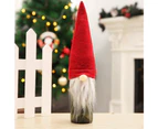 Christmas Wine Bottle Cover Gonk Gnomes Xmas Party Home Dinner Table Decors - Grey