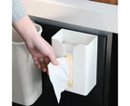 Kitchen Tissue Box, Wall-Mounted Drawer Box, Toilet Paper Holder, Toilet Tissue Storage Box, Wall-Mounted Tissue Box, no Need to Punch - White