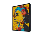 Diy Photobrick Mosaic Art - Lady With Orange Background 2x3 Boards