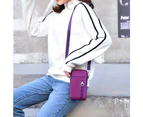Nylon Multi-Pocket Phone Crossbody Bag Purple