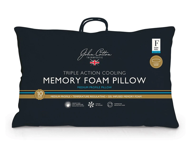 John Cotton Triple Action Cooling Memory Foam Pillow