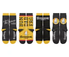 Bundaberg Rum Bundy Bear Novelty Socks 4-Pack - Black/Yellow/White/Red