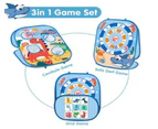 Bean Bag Toss Game for Kids, 3 in 1 Cornhole Game Set for Toddlers Animal & Sea Park Themed Cornhole