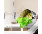 Kitchen Snap and Strain Strainer, Clip On Silicone Colander, Fits all Pots and Bowls  Lime Green