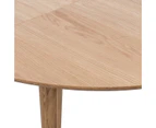6IXTY Niche Round Oval Wooden Extension Dining Table 110-145cm - Natural