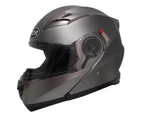 Gray Racing Road Motorbike Full Face Flip Up ABS Shell Helmet UNECE 22.05 Standard - Space Gray