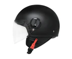 TDR Open Face Pilot Black Helmet For Motorcycle Motorbike Adult Helmet ECE22.05 Standard - Black