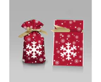 50Pcs Anti-deformed Christmas Candy Bag with Drawstring Plastic New Year Storage Christmas Candy Pouch for New Year-6#