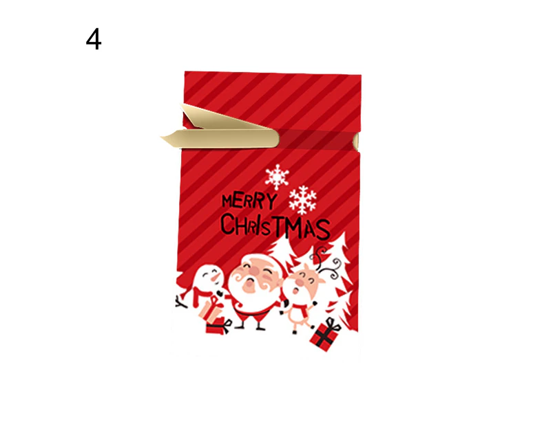 50Pcs Anti-deformed Christmas Candy Bag with Drawstring Plastic New Year Storage Christmas Candy Pouch for New Year-4#