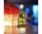 1 Set Handmade Mini Christmas Tree Vivid Plastic LED Realistic Delicate Christmas Tree Model for Home-L