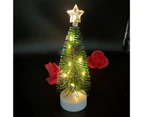 1 Set Handmade Mini Christmas Tree Vivid Plastic LED Realistic Delicate Christmas Tree Model for Home-M