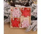 1 Set DIY Wood Christmas Pendants with Storage Box Delicate Craft Festival Ornaments Home Decor-2#