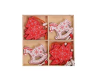 1 Set DIY Wood Christmas Pendants with Storage Box Delicate Craft Festival Ornaments Home Decor-1#