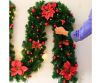 Exquisite PVC LED Festive Touch Artificial Rattan Realistic Colorful Flower Rattan Handicraft for Home-Red
