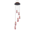 Wind Chime Santa Claus Pendant Waterproof Plastic Color Changing Spiral Spinner Christmas Decorations-Black