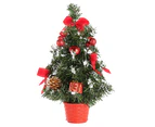 30cm Decorated Fadeless Mini Christmas Tree PVC Great Visual Effect Artificial Christmas Tree Table Decor-Red