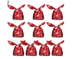 10Pcs Knoting Design Christmas Candy Bag Reusable Plastic New Year Storage Gift Pouch for Gifts-2#