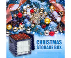 64 Grids Storage Box Christmas Style Dark Blue Portable Handle Design Storage Basket for Home-Dark Blue