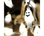 String Lights Ghost Pattern Decorative Plastic Scary Ambience Halloween Light Cosplay Props-White
