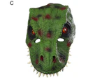 Face Cover Horrible Realistic Decorative Breathable Role Play Props Gifts Halloween 3D Raptor Dinosaur Animal Performance Headgear for Carnival Party-3#