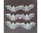10Pcs Simulation Bat Funny Scary Anti-fade Wear-resistant Tricky Props Mini Halloween Luminous Bat Ornament Party Supplies-White