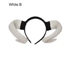 Sheep Horn Headband Novelty Vivid Plastic Forest Animal Photography Aries Cosplay Photo Costume Horns for Party-White