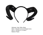 Sheep Horn Headband Novelty Vivid Plastic Forest Animal Photography Aries Cosplay Photo Costume Horns for Party-Black