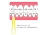 Tooth Gap Brush Safe Ergonomic Telescopic Health Care Interdental Brush -Yellow