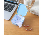 Denture Storage Box Anti-crack Store Dentures Professional Double Drain Easy to Use Denture Care Box for Cleaning Denture -Blue