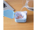 Denture Storage Box Anti-crack Store Dentures Professional Double Drain Easy to Use Denture Care Box for Cleaning Denture -Blue