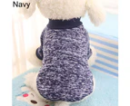 Cute Pet Coat Dog Jacket Winter Clothes Puppy Cat Sweater Clothing Coat Apparel-Navy XS