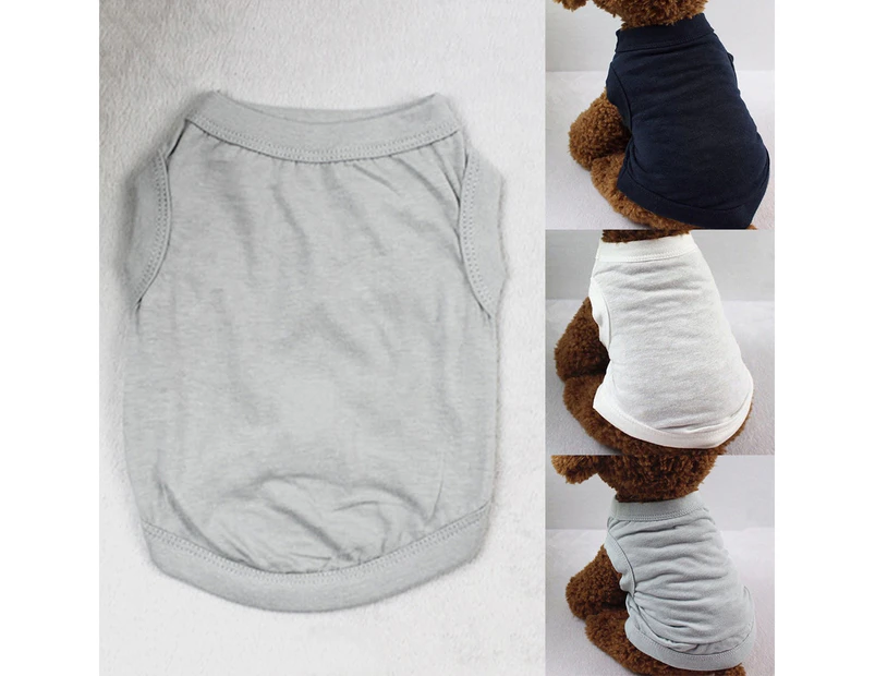XS-3XL Cotton Pet Clothes Shirt Dog T Shirt Cat Poodle Puppy Bulldog Shirt Vest-Black M