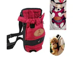 Pet Dogs Cats Outdoor Carrier Backpack Canvas Legs Out Front Shoulder Bag- S