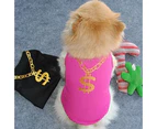 Fashion Summer Print Pet Puppy Small Dog Cat Pet Clothes Vest T Shirt Apparel-Black M