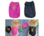 Fashion Summer Print Pet Puppy Small Dog Cat Pet Clothes Vest T Shirt Apparel-Black XS