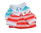 Dog Puppy Summer Cute Paw Striped Pattern Pet Shirt Tee Clothes Costume-Red XS