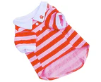 Dog Puppy Summer Cute Paw Striped Pattern Pet Shirt Tee Clothes Costume-Sky Blue S