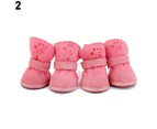 Pet Dog Winter Anti-Skid Comfy Walking Warm Cozy Berber Fleece Shoes Snow Boots-Pink 3.9cmx3.3cm